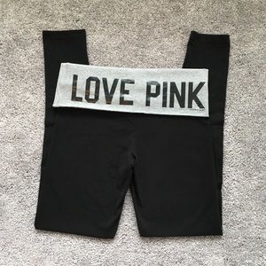 Victoria Secret Pink Black Yoga Pants Size S